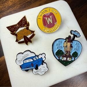 Harry Potter Weasley Family Enamel Lapel Pin Set 4 ft. Flying Car, Red Sweater